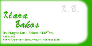 klara bakos business card